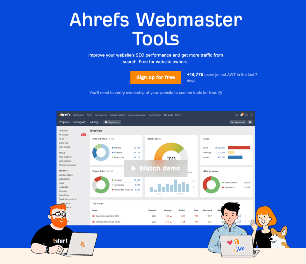 Ahrefs Webmasters Tools