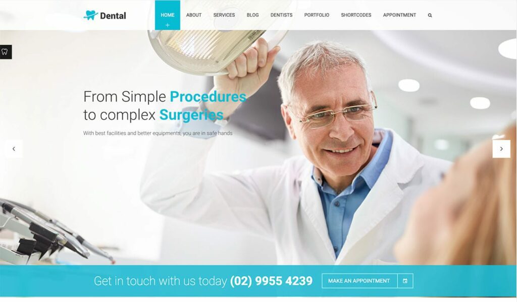 User friendly dental website